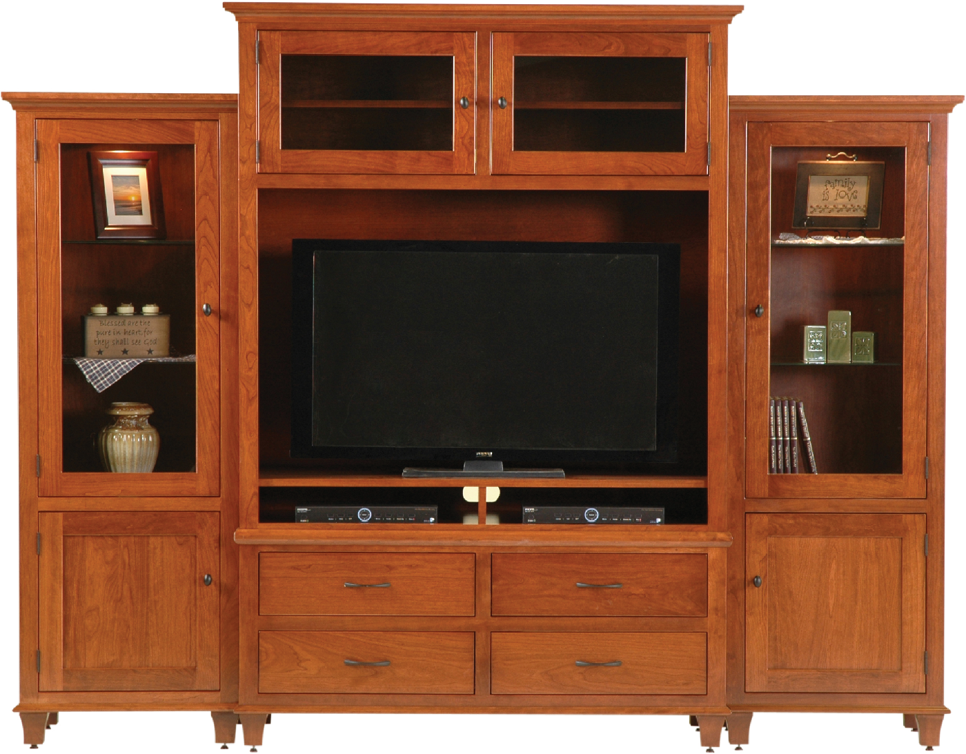 Entertainment Center with Large Screen Hutch Option