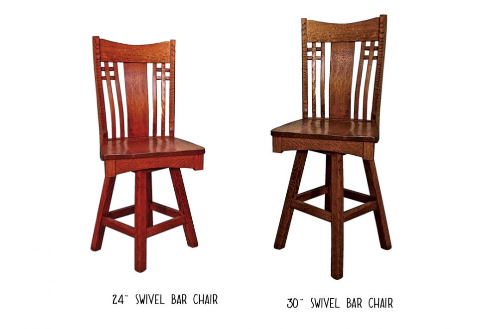 Arts & Crafts Swivel Bar Chair with 24" or 30" Option
